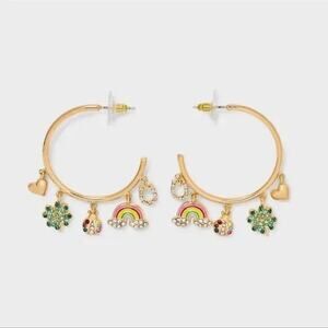 Sugarfix by Baublebar NWT Lucky Charms Gold Hoop Earrings